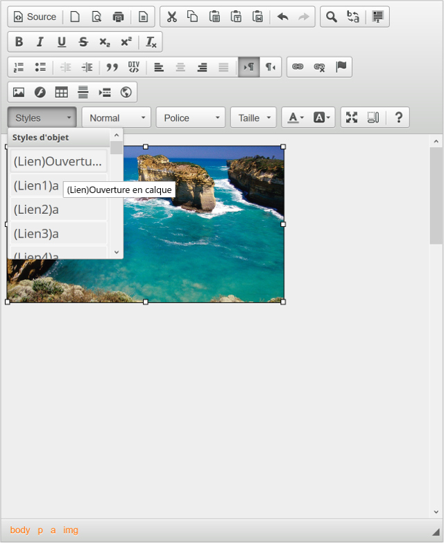 Style - Ouverture en calque