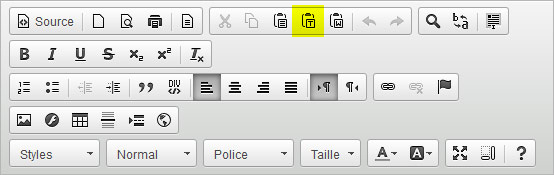 Coller sans mise en forme