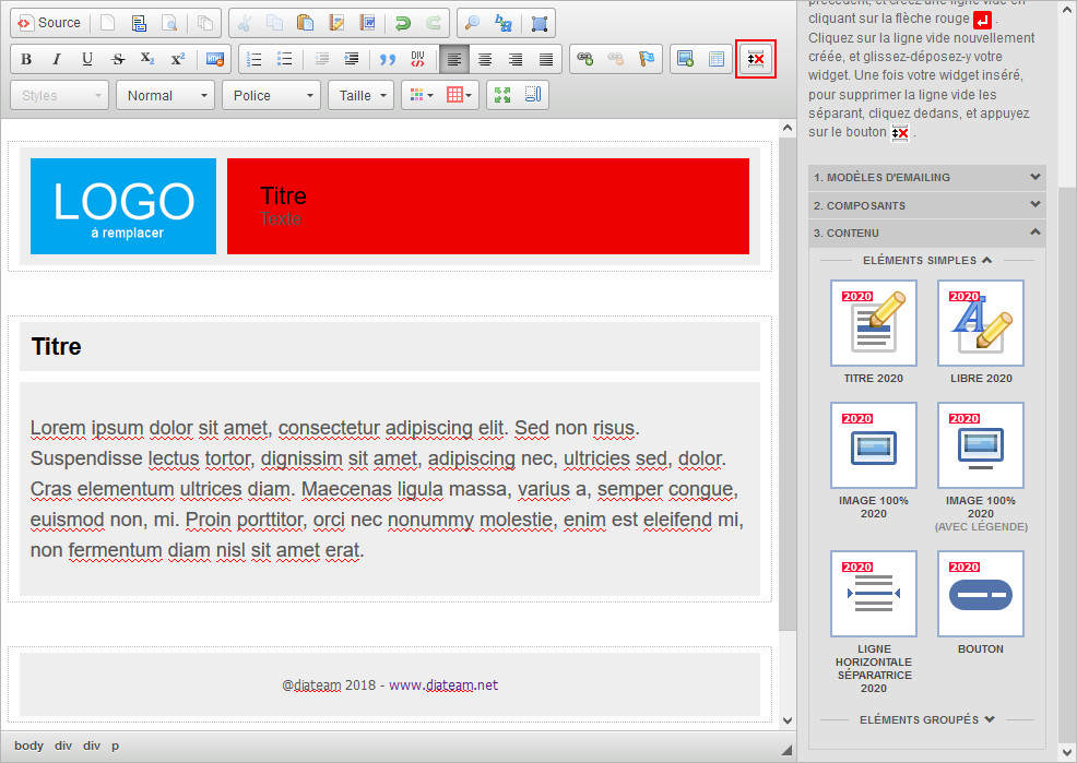 Contenu - Deuxième module ajouté, paragraphe vide supprimé