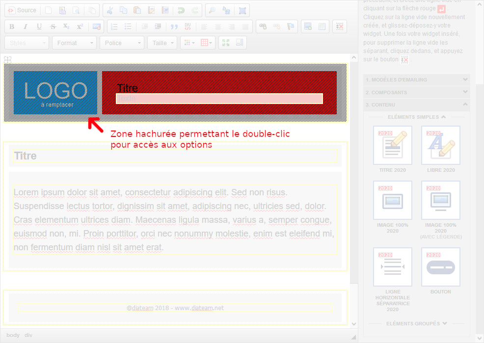 Zone double-cliquable